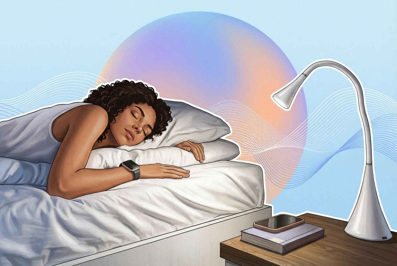Health article illustration: Thinking You Slept Well Might Matter More for Your Mood Than What Your Tracker Says webp